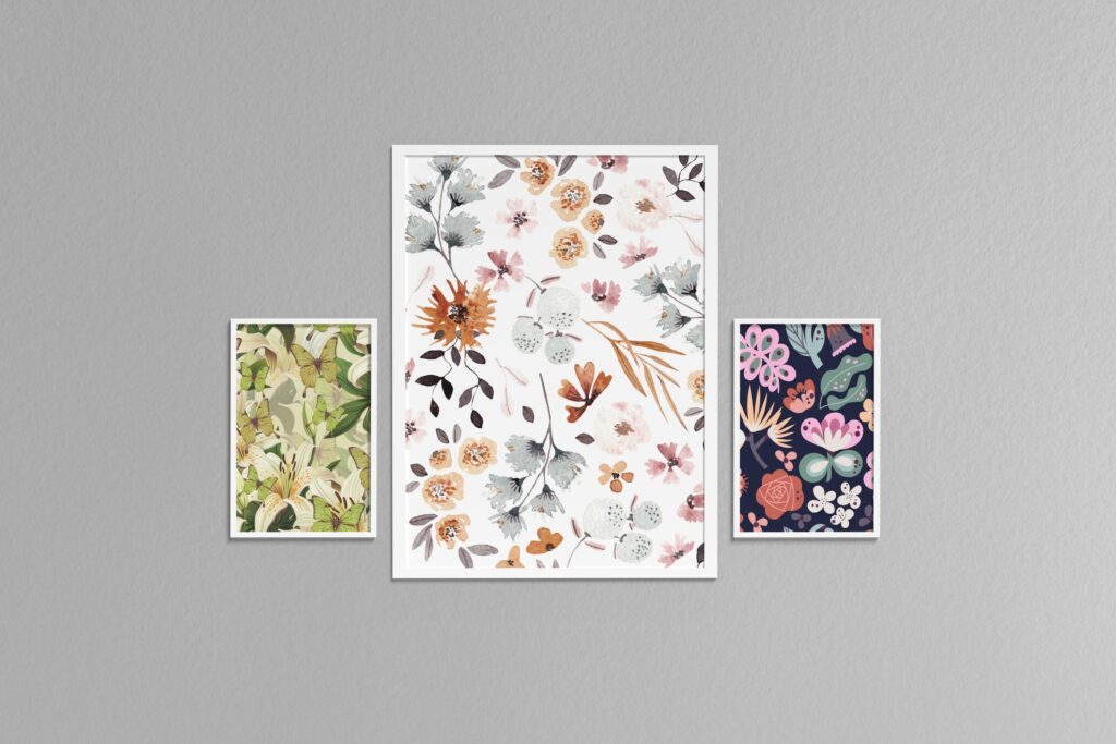 mockup cuadros con diseño pattern